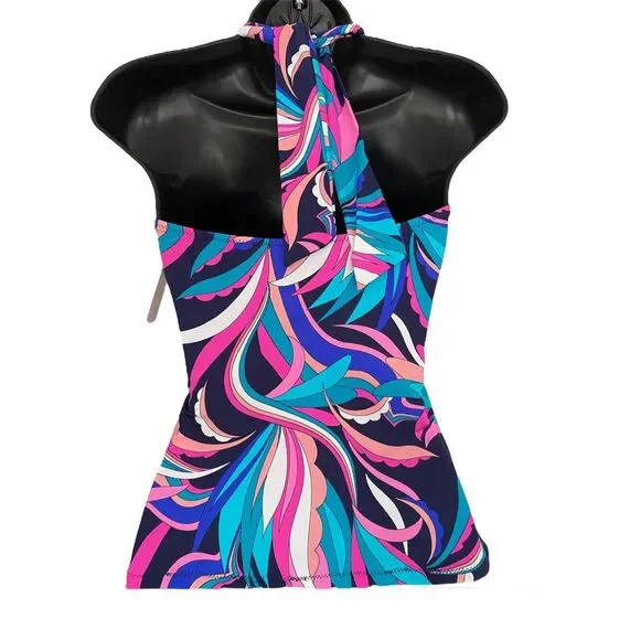 Leilani Floral Multicolor swimwear Top Sz 6 - Picture 2 of 5